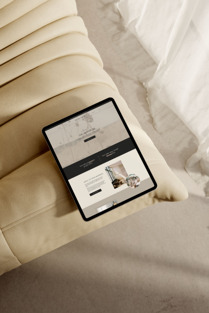 An iPad showcasing the Original Signature Showit website templates.